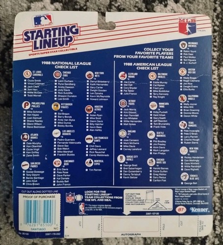1988 KENNER STARTING LINEUP BENITO SANTIAGO FIGURE AND CARD **READ DESCRIPTION** - Picture 4 of 4