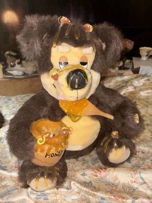 Orzek - Vintage Plush Bear - BEES HONEY POT - 1990's - Approx. 22 