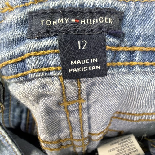 Tommy Hilfiger Denim Bib Overalls Branded Straps kids Size 12 Skinny Light - Picture 12 of 12