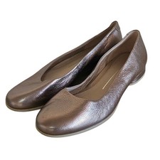 ECCO Ballet Flats Women Size 6 Metallic Bronze Slip On Casual Office