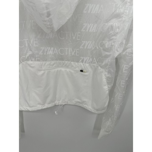 Zyia Active White Breeze Jacke leichte Kapuze Full Zip Windbreaker Damen L - Bild 7 von 9