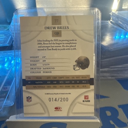 2008 Donruss Threads green 14/200 #77 Drew Brees - Picture 2 of 2