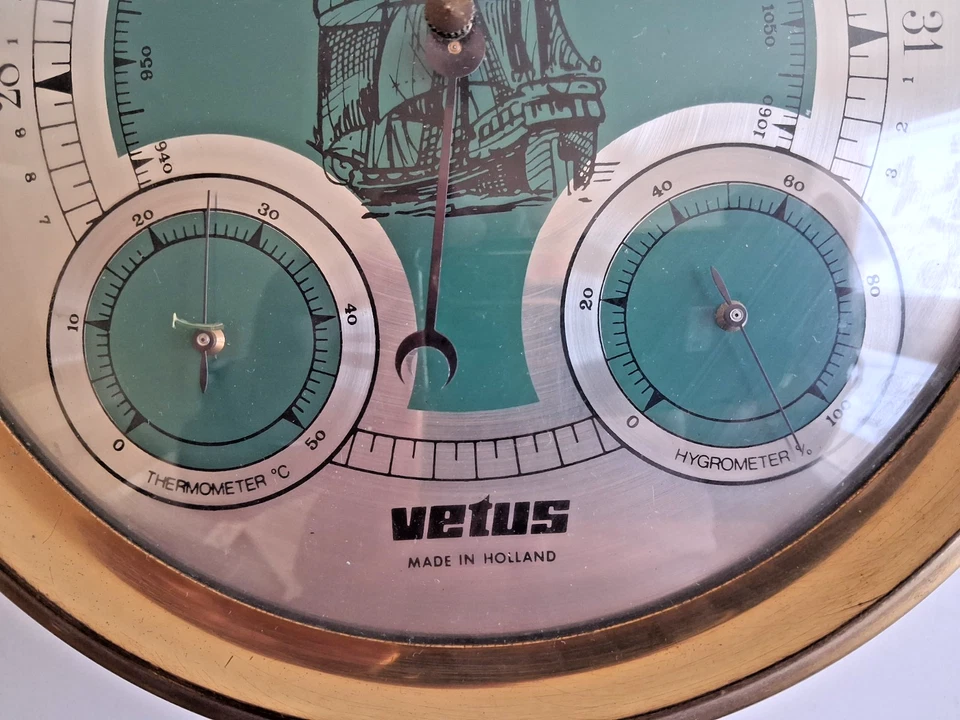 Baromètre Vetus Made in Holland – Décoration marine rare - Photo 3/4