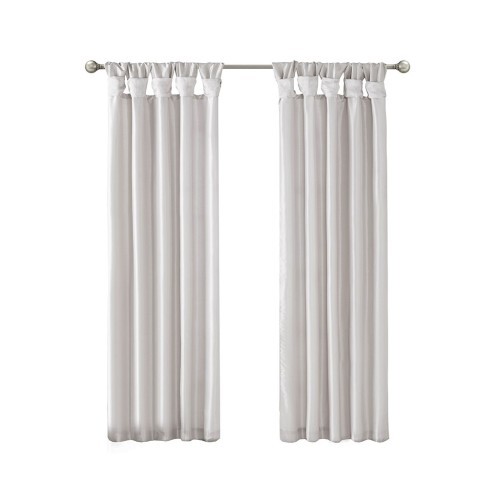 AS Twist Tab Lined Window Curtain Panel Silver 50x120",1 Window Panel - Picture 4 of 7