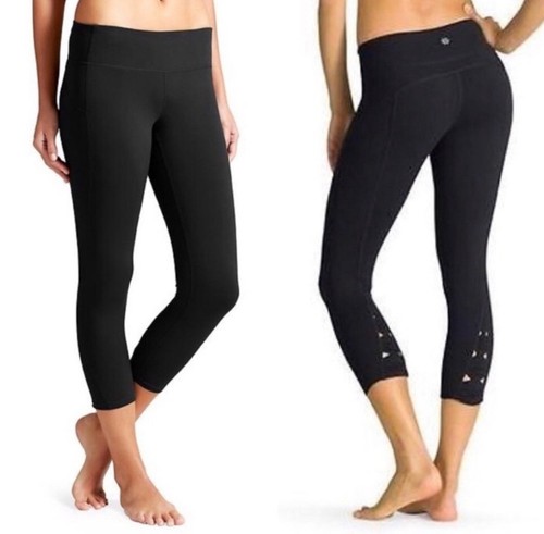 Women's Athleta Power X's and O's Capri Pants Size S Black #549129