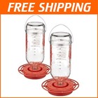 Rust-Resistant 32 oz Glass Hummingbird Feeders - 2 Pack for Nature Lovers