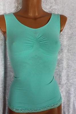 Schlankstütz Shape Bauchkiller Top, PU-UBF - edles Muster - Aqua  - Gr. M 38 40