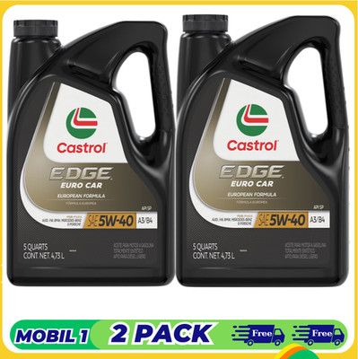 [ Free Shipping ] 2 Pack Castrol EDGE 5W-40 Full Synthetic Motor Oil 5QT