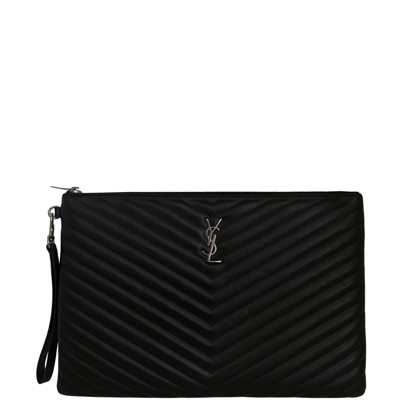 Saint Laurent Cassandre Matelassé Portadocumenti in Pelle Trapuntata Nero