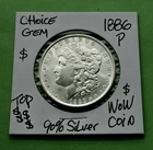 1886 P Morgan Dollar IMPRESSIVE CHOICE FROSTY GEM CH BU Ultra SUPER High Grade $