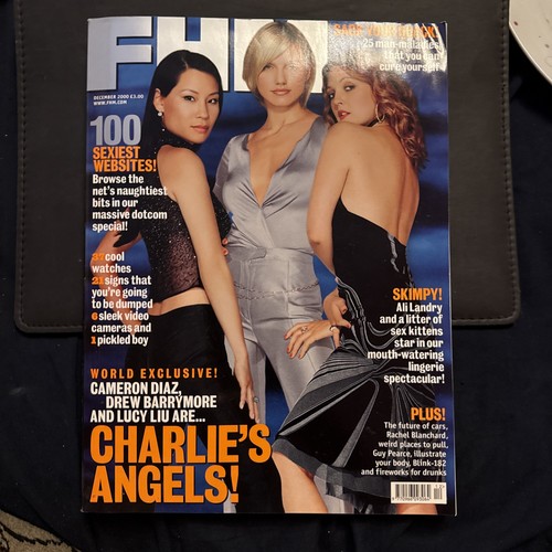 FHM Magazine December 2000 issue 131 Charlies Angels plus leaflets/aftershave