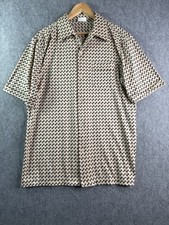 Vintage Sears Kings Road Black  Gold Geometric Polyester 60  s 70  s Disco XL Men