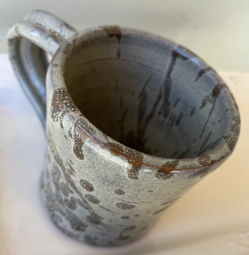 Glazed Stoneware Clay Pottery Coffee Mug Cup Artisan Signed Rock Handmade