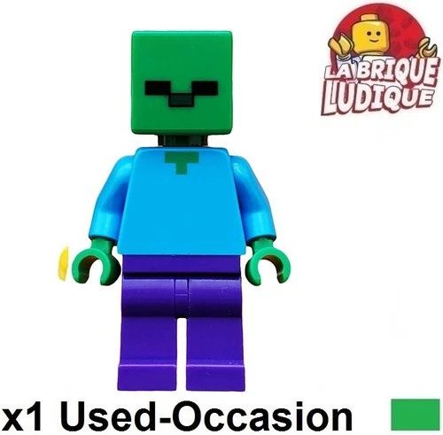 LEGO Figürchen Minifig Minecraft Zombie Dark Purple Beine Violett min010 Used