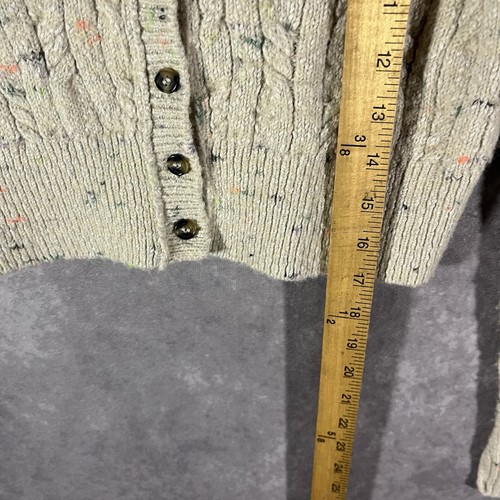 Pilcro Cardigan Womens Medium M Beige Diana Cropped Button Sweater Anthropologie - Bild 8 von 8