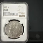 1887 Morgan Silver Dollar NGC Graded MS62