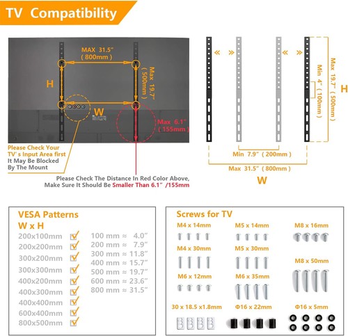Soporte de TV 5RCOM, Mesa Universal para 22 a 65 pulgadas Negro - Imagen 8 de 10
