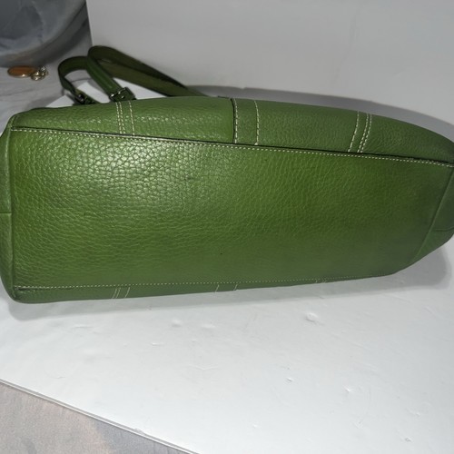 Vintage Coach Hamilton LG grün genarbtes Leder Beuteltasche Handtasche F13083 mit Kalbsleder gebraucht, in einwandfreiem Zustand - Bild 12 von 16