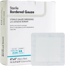 'S Sterile Bordered Gauze Dressing with Adhesive Border - Flexible Non-Linting M