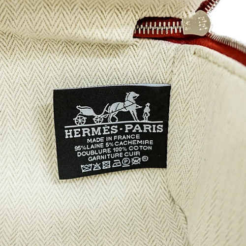 HERMES Paddock Pouch Lana Cashmere Terracotta Quadrato Portagioie Viaggio NM - Foto 8 di 9