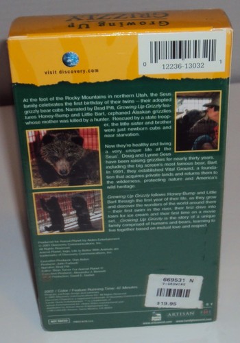 Growing Up Grizzly Animal Planet Brad Pitt VHS Video Doug Seus Lynne Bart Bear - Picture 5 of 7