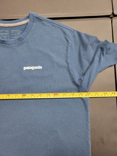 Camisa Patagonia Para Hombre Camiseta Azul Mediana Manga Corta Logo Calce Regular - Imagen 4 de 9