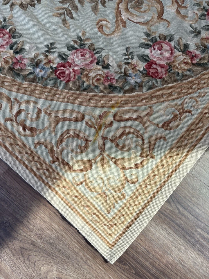 Alfombra oriental floral tradicional tejida/tejida a mano - estilo Bridgerton Foto 3 de 4