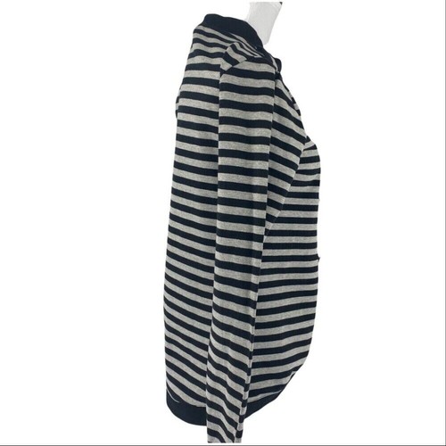 Central Park Active Women's NWT Black Striped Cotton Open Front Jacket Med/C36 - Picture 2 of 10