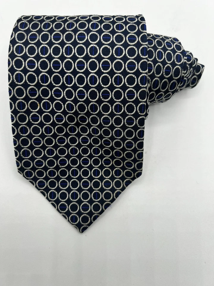 Corbata Lauren Ralph Lauren Azul Punto Círculo 100% Seda Hecha en EE. UU.:3,625" L:57" Foto 3 de 4