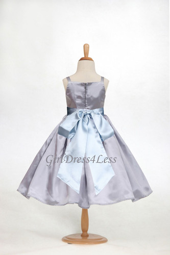 SILVER/GRAY SPAGHETTI STRAPS HOLIDAY FLOWER GIRL DRESS 12-18M 2 3/4 5/6 8 10 12 - Picture 37 of 37