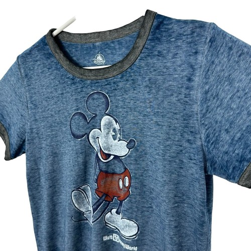 Camiseta Walt Disney World Mickey Mouse Timbre Semi Transparente Mujer Talla Pequeña Azul - Imagen 2 de 8