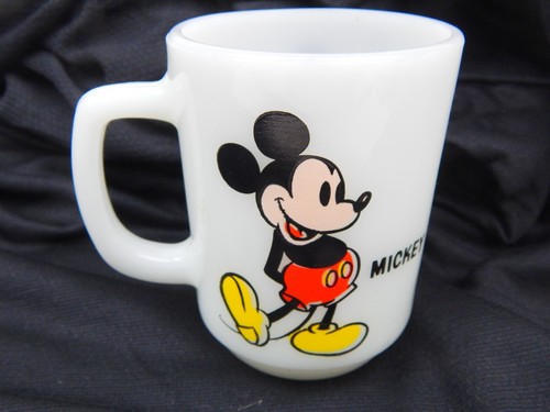 Taza de café de vidrio blanco 1S Walt Disney Mickey Mouse Anchor Hocking EE. UU. Pepsi - Imagen 1 de 5
