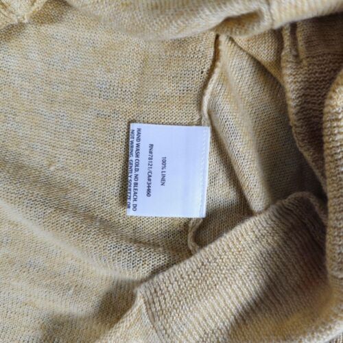 Eileen Fisher Yellow Button Up Long Sleeve Cardigan Sweater 100% Linen Womens PL - Picture 3 of 9