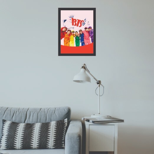 BTS Photo Frame Synthetic Wood & Paper For Home and Office