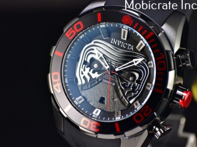 Rare New Invicta Star Wars KYLO REN Men's 50mm LE Quartz Chrono Silicone Watch