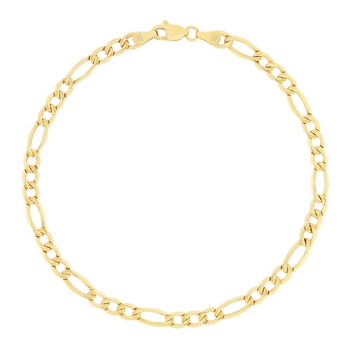 14K Yellow Gold 3.5mm-7.5mm Figaro Chain Link Bracelet Mens Women 7" 7.5" 8" 9" - Picture 13 of 72