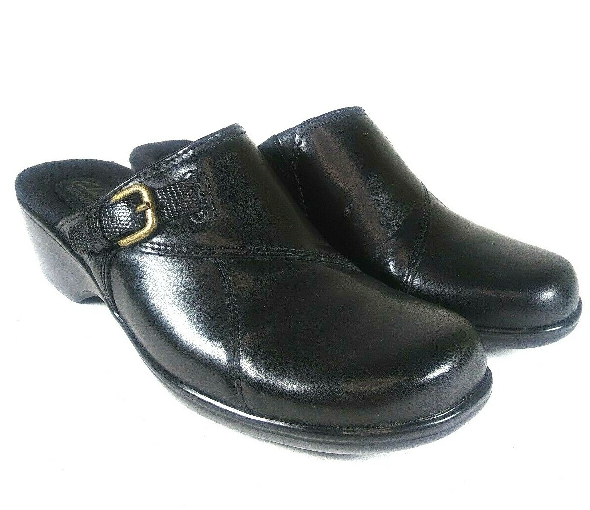 clarks leather clogs