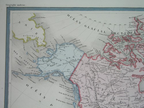1878 NICE ORIGINAL MAP CANADA MONTREAL TORONTO GREAT LAKES ALASKA GREENLAND - Picture 3 of 7