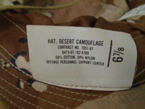 Gorra Boonie 6 Colores Ejército Militar de Estados Unidos Tormenta del Desierto Talla 6 7/8 Pequeña 1981 136-K - Imagen 7 de 12