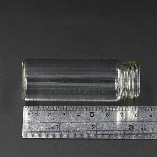 Botella de vidrio transparente vacía de 40 ml (80 mm x 30 mm) para exhibición de dulces frascos de almacenamiento de muestras - Imagen 17 de 17