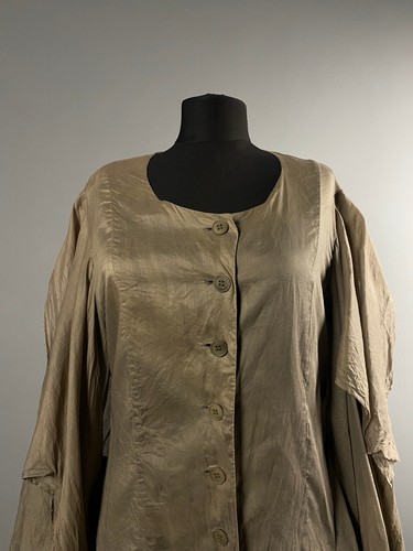 Rare Rundholz Womens Brown Lagenlook Asymmetric Freaky Tunic Dress Cardigan Sz M - Picture 2 of 10