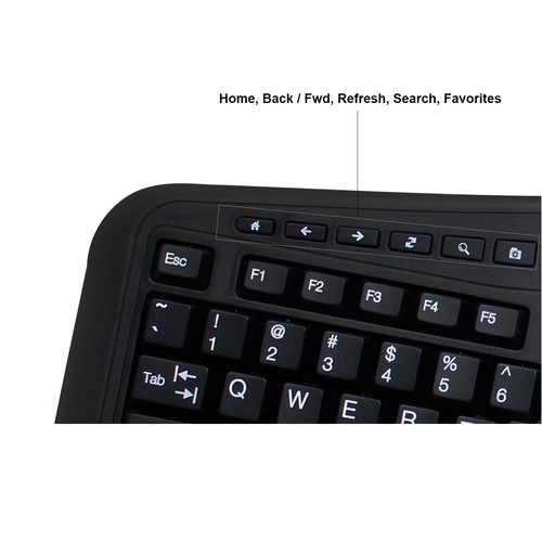 Adesso - AKB-450UB - Tru-Form Ergonomic Touchpad Keyboard - Black - Picture 3 of 4