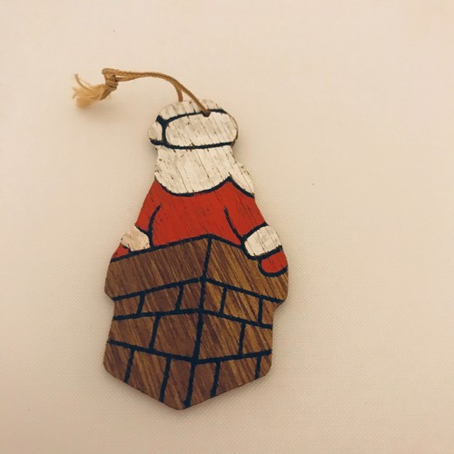 #2901 Vintage wood Christmas Ornaments 3 X 2.5 - Picture 10 of 15