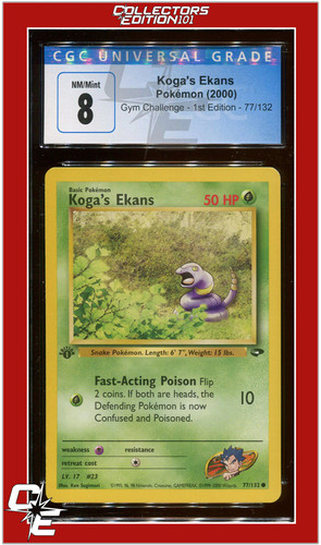 Koga's Ekans (1st Edition) graded CGC 8 for sale on eBay