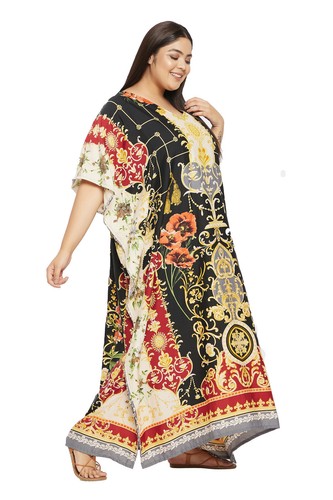 Women Kaftan Casual Maxi Dress Kimono Sleeve Evening Gown Beachwear Sundress - Picture 300 of 452