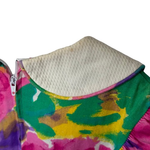 VTG 90s Y2K Cary San Francisco Size 8 Fit Flare Collar Floral Girls Short Pink - Picture 6 of 11