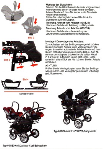 ZEKIWA Zwillingskinderwagen "Sport DUO" - gebraucht - Bild 10 von 10