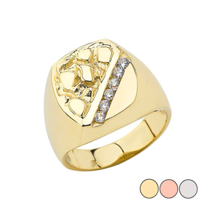 Mens 10k Yellow Gold Lucky Nugget Band Dollar Sign Ring Size 13.25 Mens 10k Yellow Gold Lucky Nugget Band Dollar Sign Ring Size 13.25