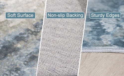 Rayon Area Rugs Living Room Bedroom Washable Non-Slip Foldable Rug 160CM - Picture 11 of 13