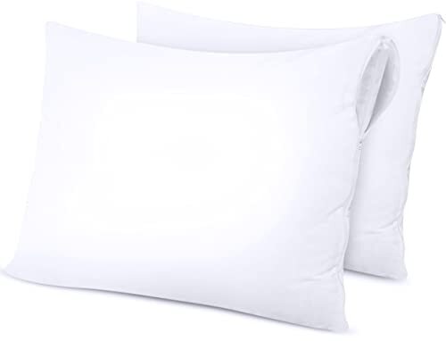 Waterproof Pillow Protectors Zippered 2 Pack White King Size Zippered Pillowc... - Picture 7 of 11